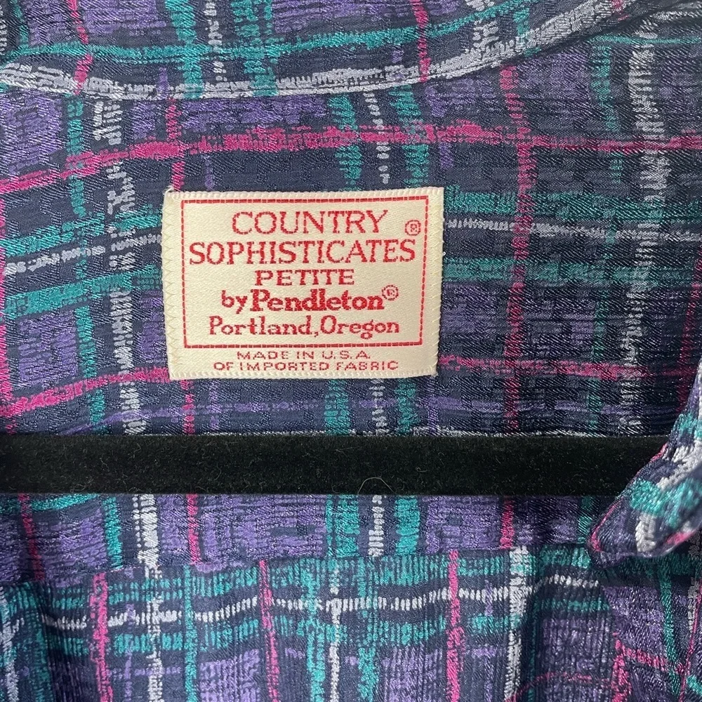 Pendleton Vintage County Sophisticates Button Down Petite Plaid Shirt S W - Picture 9 of 10